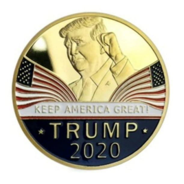 Trump Coin Round Bitcoin Gold Plated Commemorative Coins Collectible Art Gift TO 